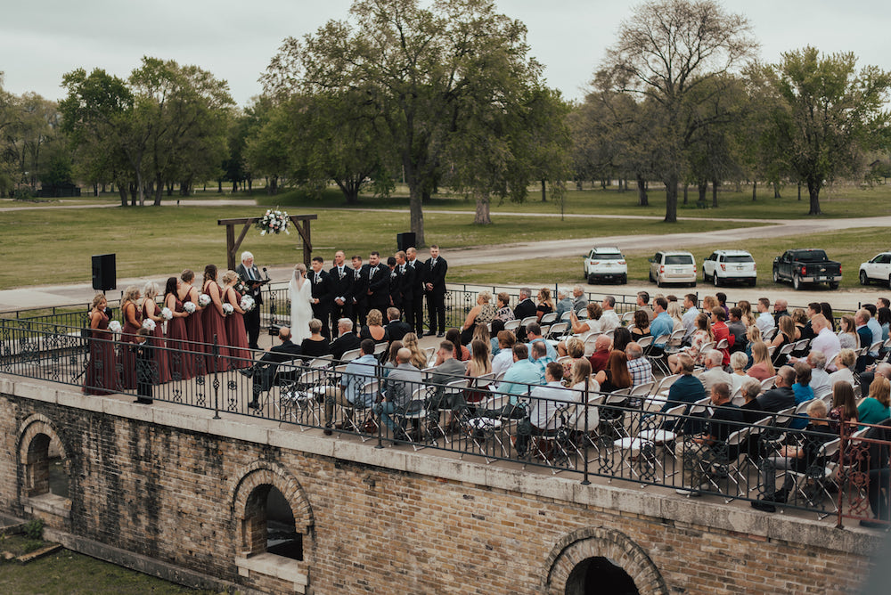Wedding ceremony at the Dousman House in Prairie du Chien, Wisconsin