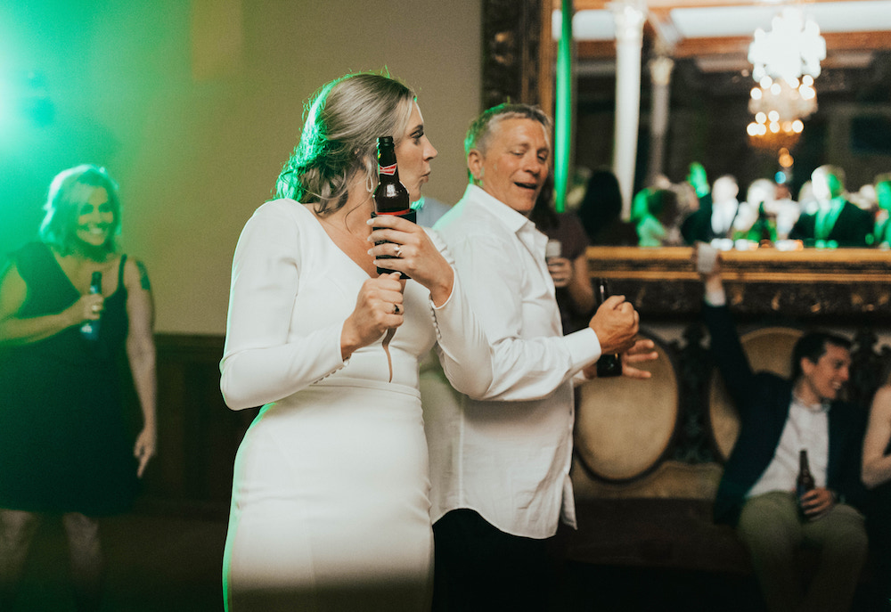 Bride and her father dancing at her wedding reception.