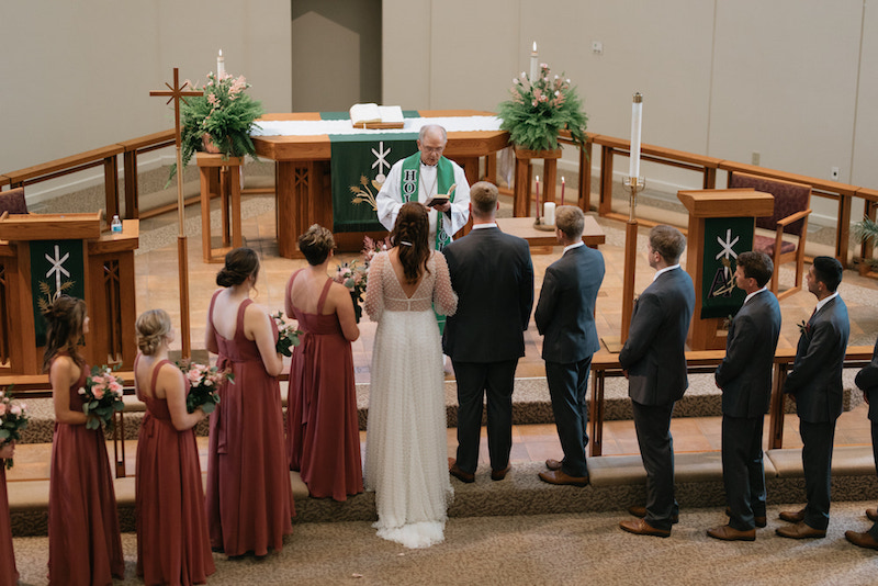 Wedding ceremony at the St. Paul Lutheran Church in Fort Dodge, Iowa. 