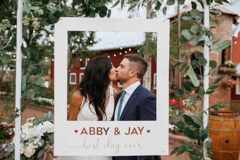 Poloroid photo booth cut out frame- intentional wedding details.
